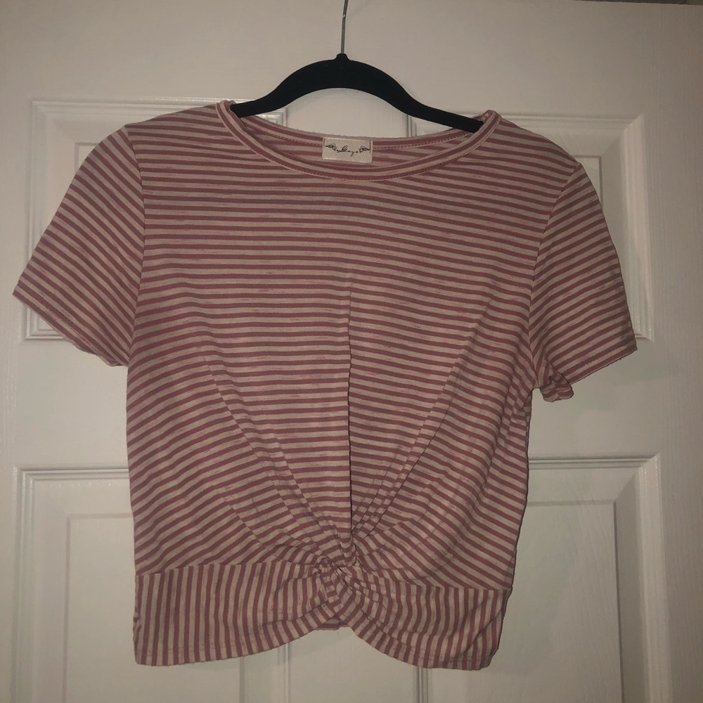Striped crop tee